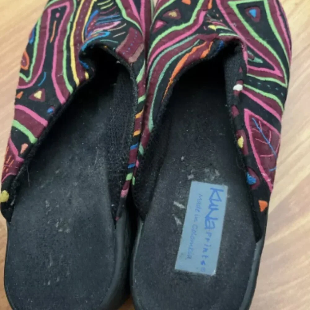 Kuna Mola Art Vegan Flat Slip Ons